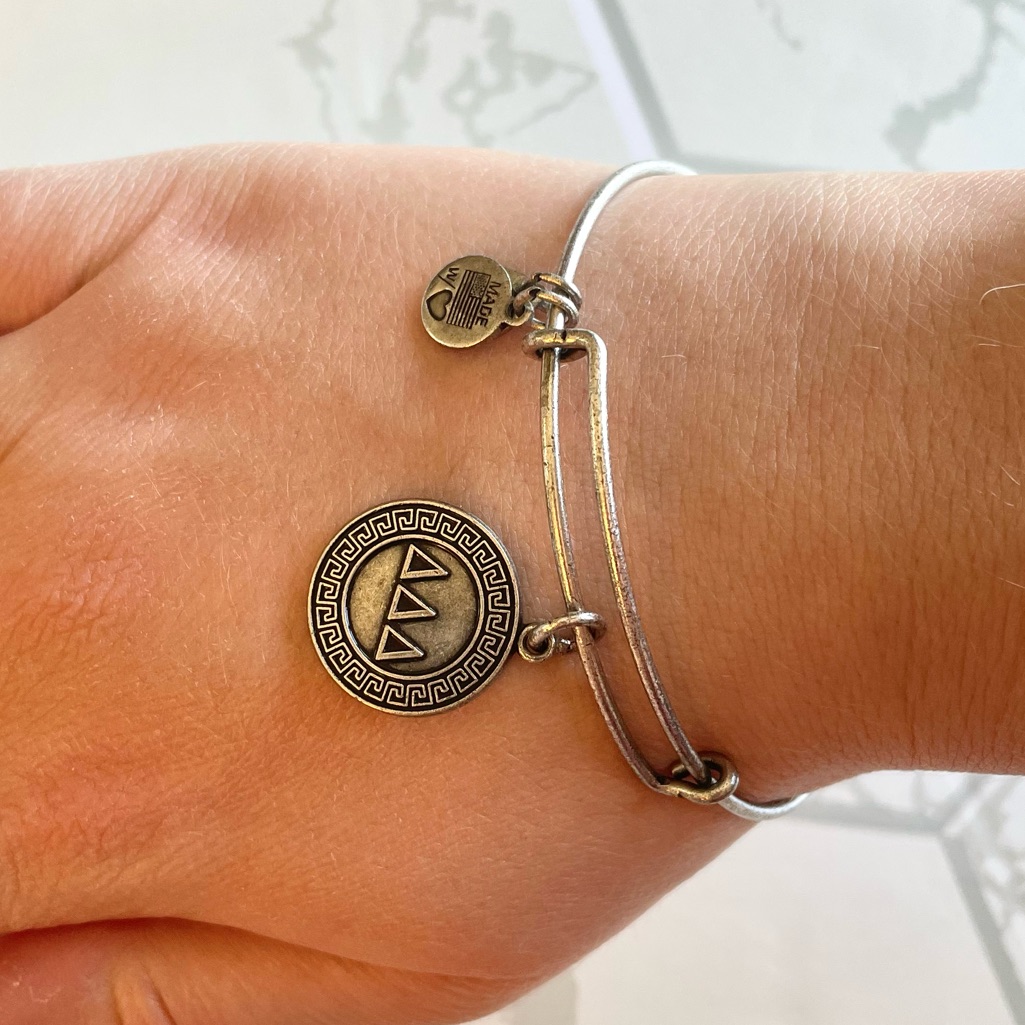 Alex  Ani Bracelet  Delta Delta Delta Sorority Charm  Silver